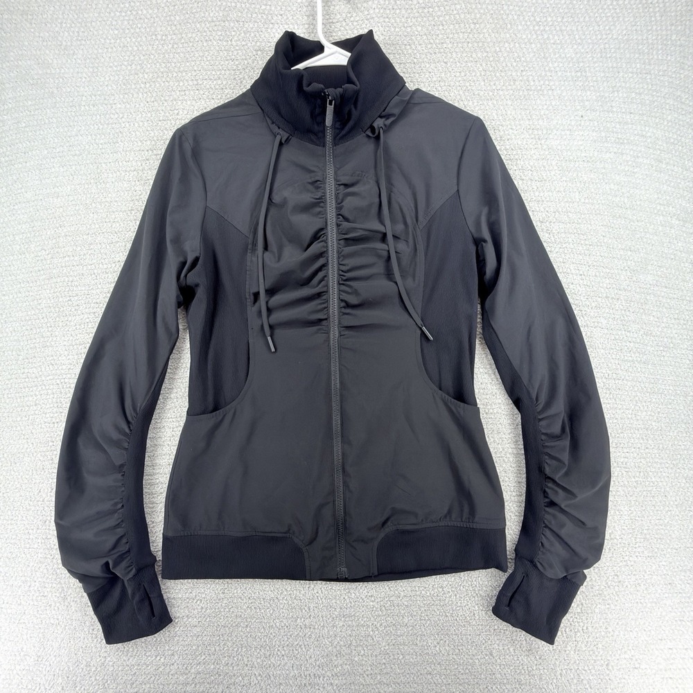 Lululemon Beyond the Studio Jacket Women's 10 Black Reversible Hooded LW3DO9S